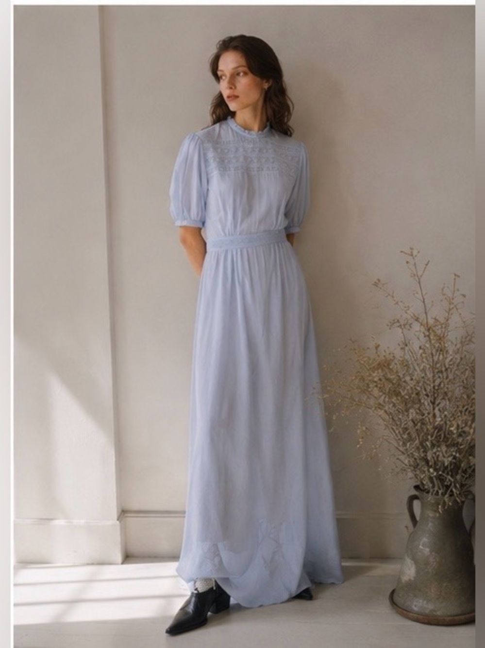 matin este silk cotton blend maxi dress iris UK10/US6